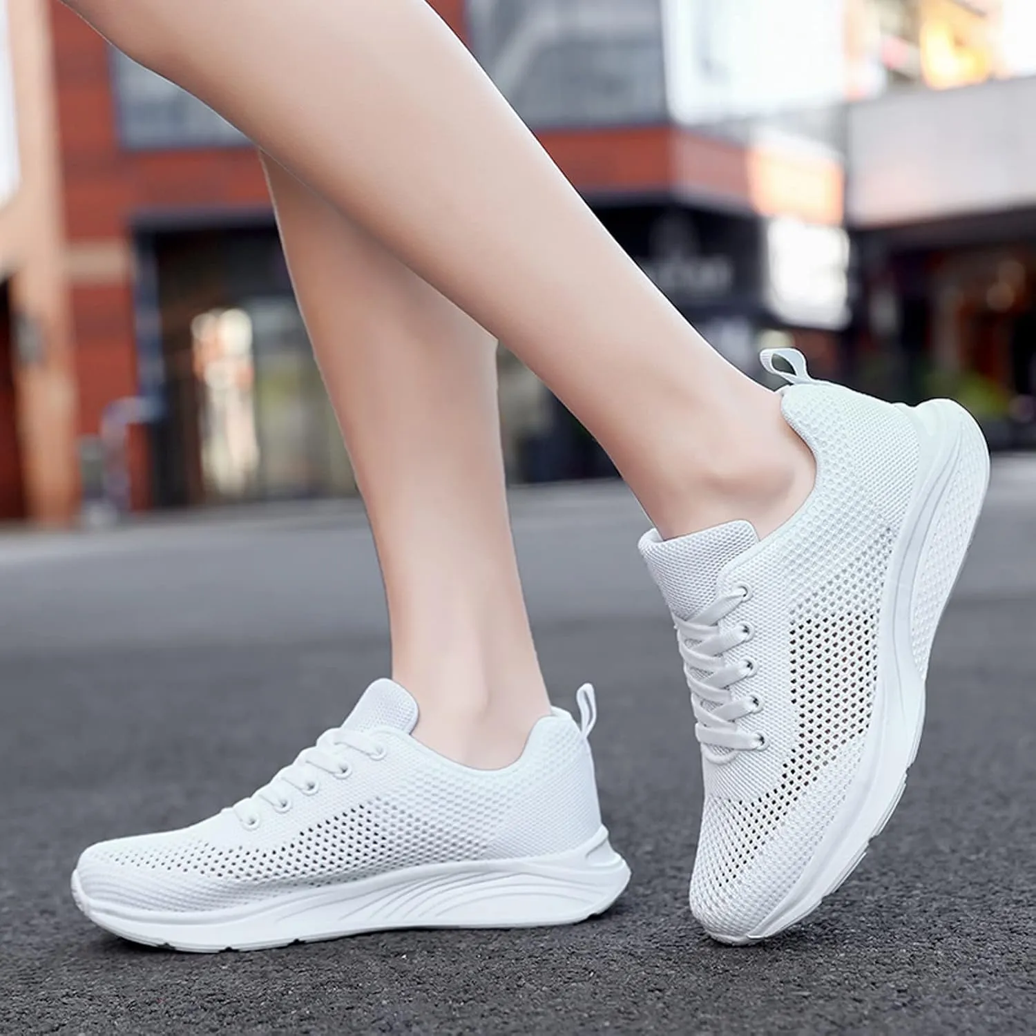 Women's Walking Shoes Lace Up Mesh Lightweight Tennis Fashion Sneakers Sports Workout Gym Shoes for Running Jogging Bowling
