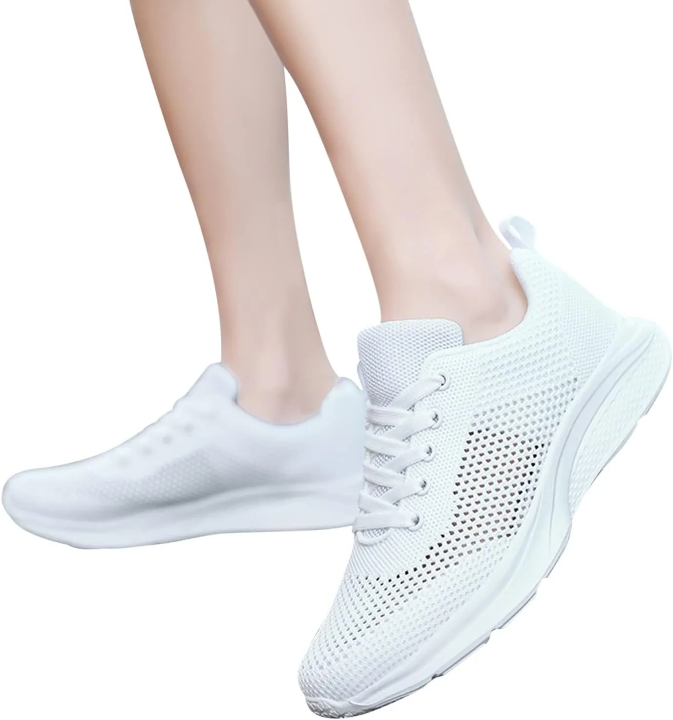 Women's Walking Shoes Lace Up Mesh Lightweight Tennis Fashion Sneakers Sports Workout Gym Shoes for Running Jogging Bowling