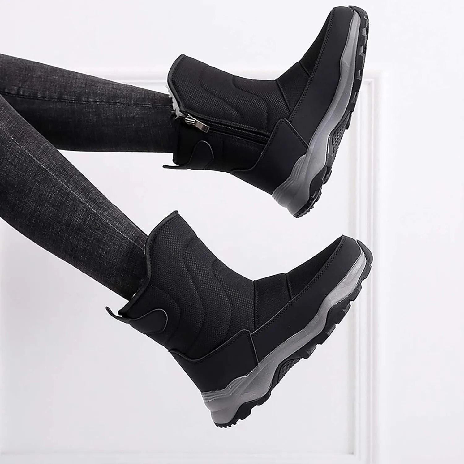 Womens Waterproof Winter Boots 11 Wide Boho Winter Ankle Boots for Women Low Heel Brown Snow Boots for Women Tall Winter Boots for Women Womens Slip on Winter Boots Wide Deals Cheap