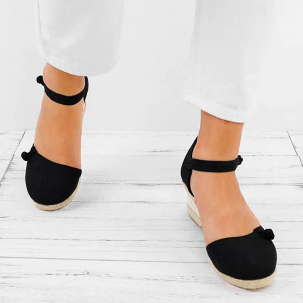Womens Wedges Sandals Espadrilles Platform Closed Open Toe Ankle Strap Summer Casual Lace Up Low Heel 2025 Beach Dress Shoes