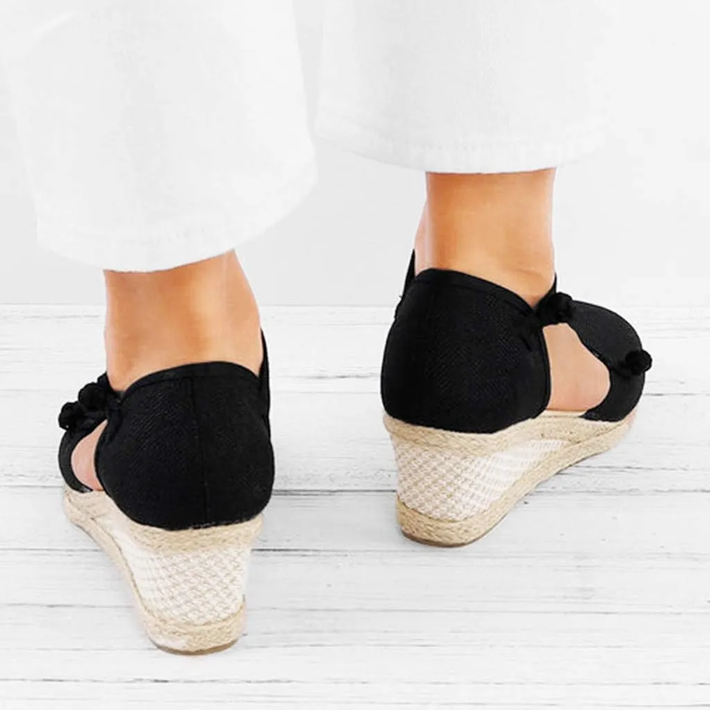 Womens Wedges Sandals Espadrilles Platform Closed Open Toe Ankle Strap Summer Casual Lace Up Low Heel 2025 Beach Dress Shoes