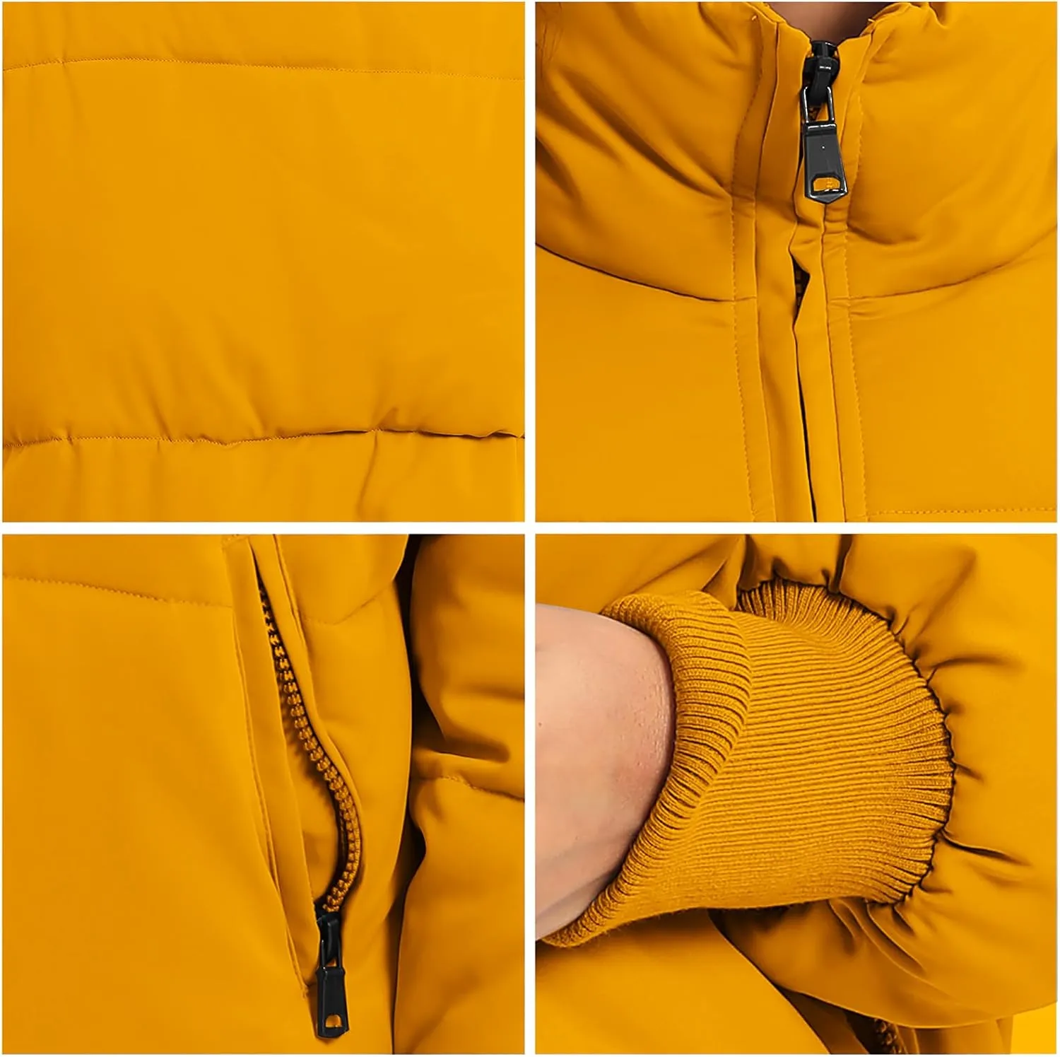 Womens Winter Baggy Zip Puffer jackets Short Down Jacket Coat