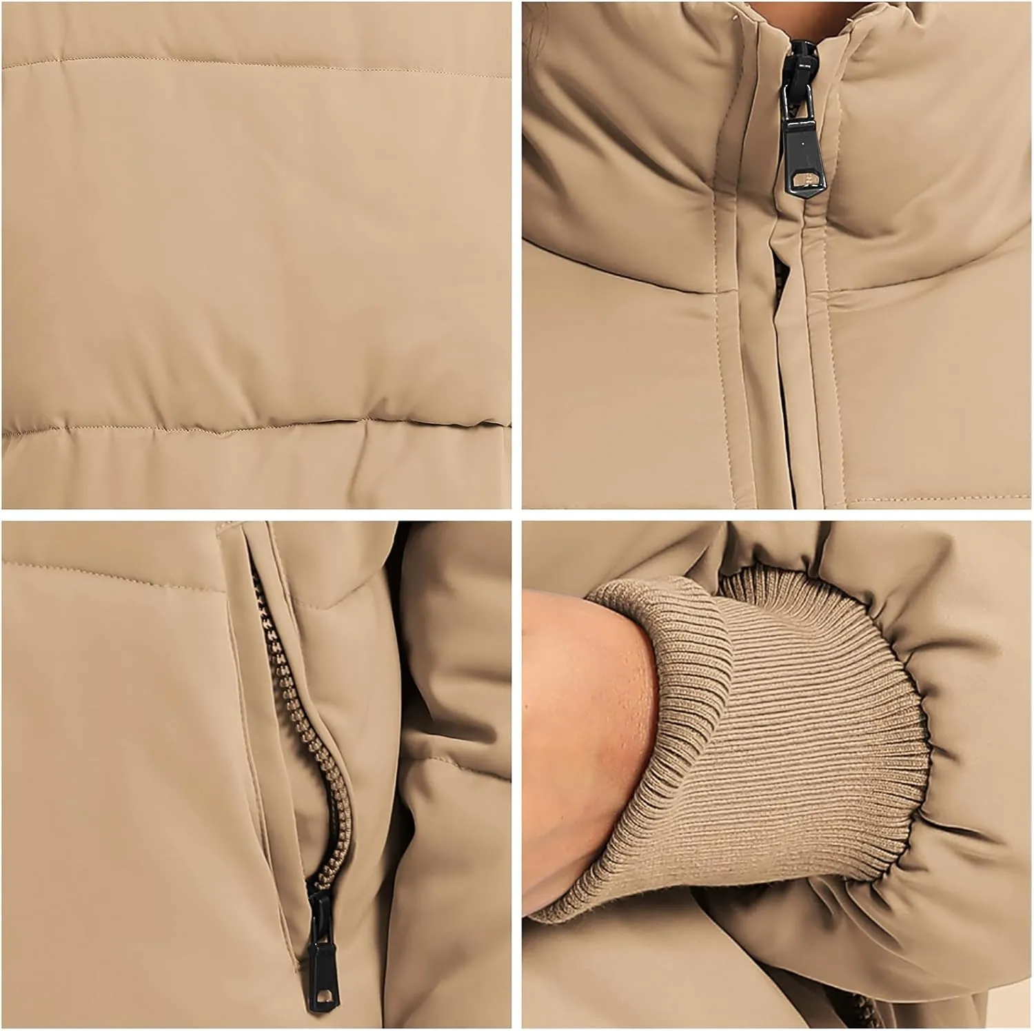 Womens Winter Baggy Zip Puffer jackets Short Down Jacket Coat