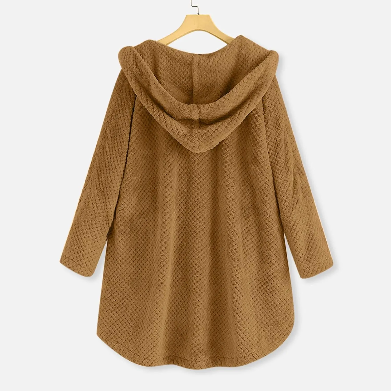 Womens Winter Jacket Coats Button Hem Plus Size Hoodie Top Sweater Blouse Thermal Sweatshirt Outerwear Women Winter