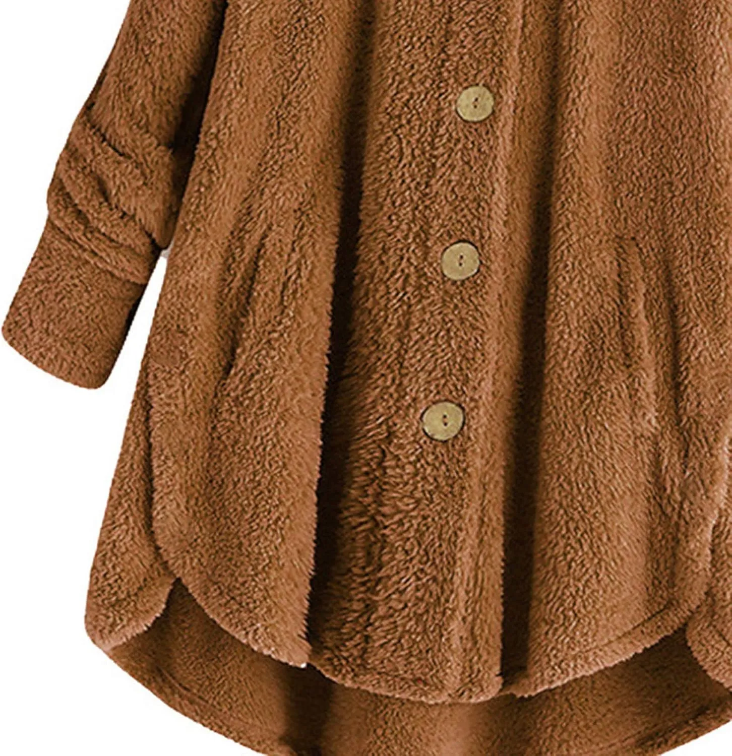 Womens Winter Jacket Coats Button Hem Plus Size Hoodie Top Sweater Blouse Thermal Sweatshirt Outerwear Women Winter