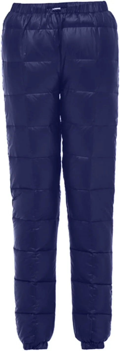 Women's Winter Warm Ski Snow Pants Windproof Padded Quilted Down Pants Thermal Trousers High Waist Outdoor Sweatpants