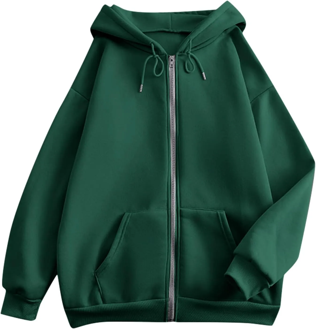 Women's Zip Up Y2K Hoodies Casual Long Sleeve Track Jackets With Pockets Fashion Vintage Oversized Loose Fit Hoodies