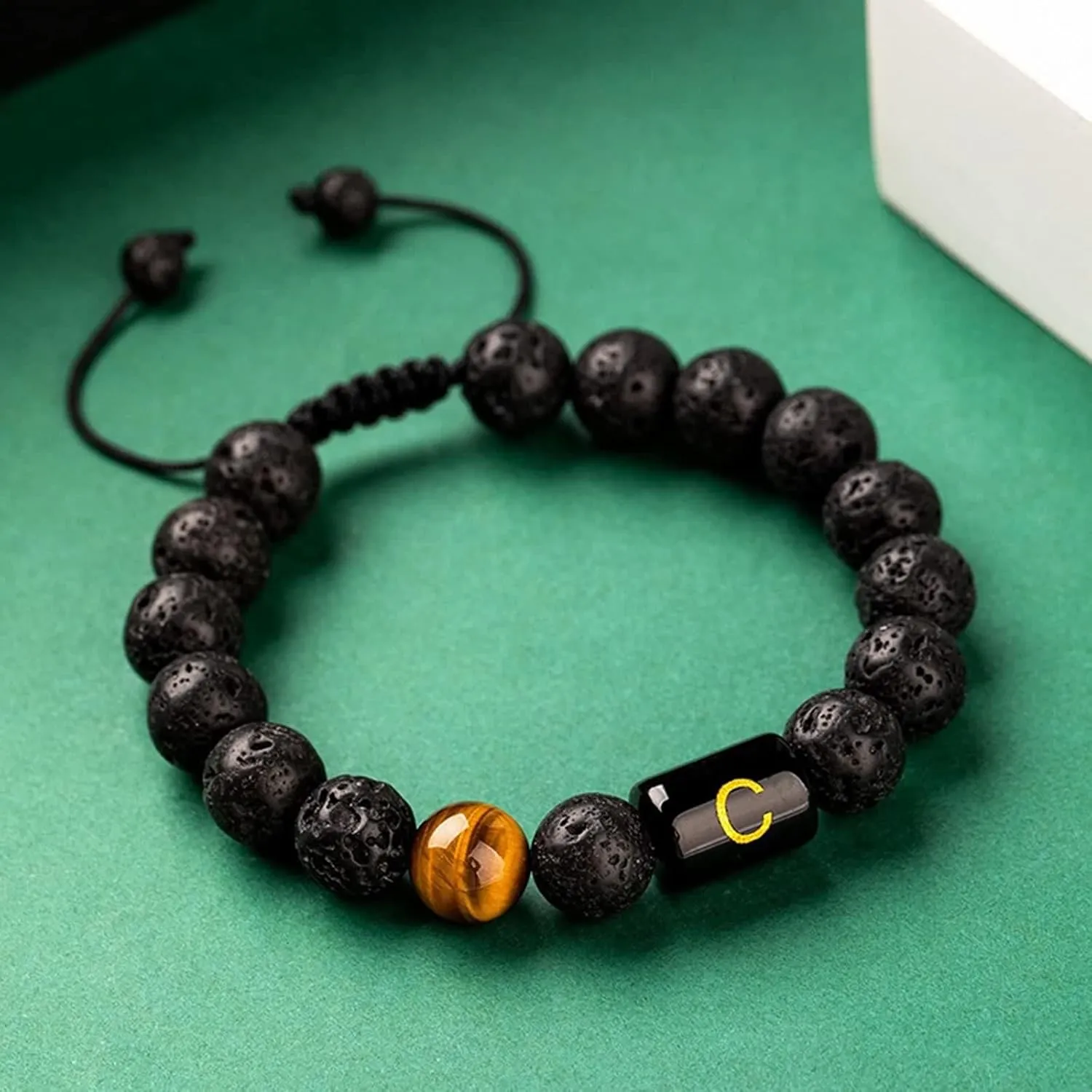Woven Bracelets for Women, Men Simple Bracelet Crystal Alphabet Beaded Vintage Healing Jewelry Gifts
