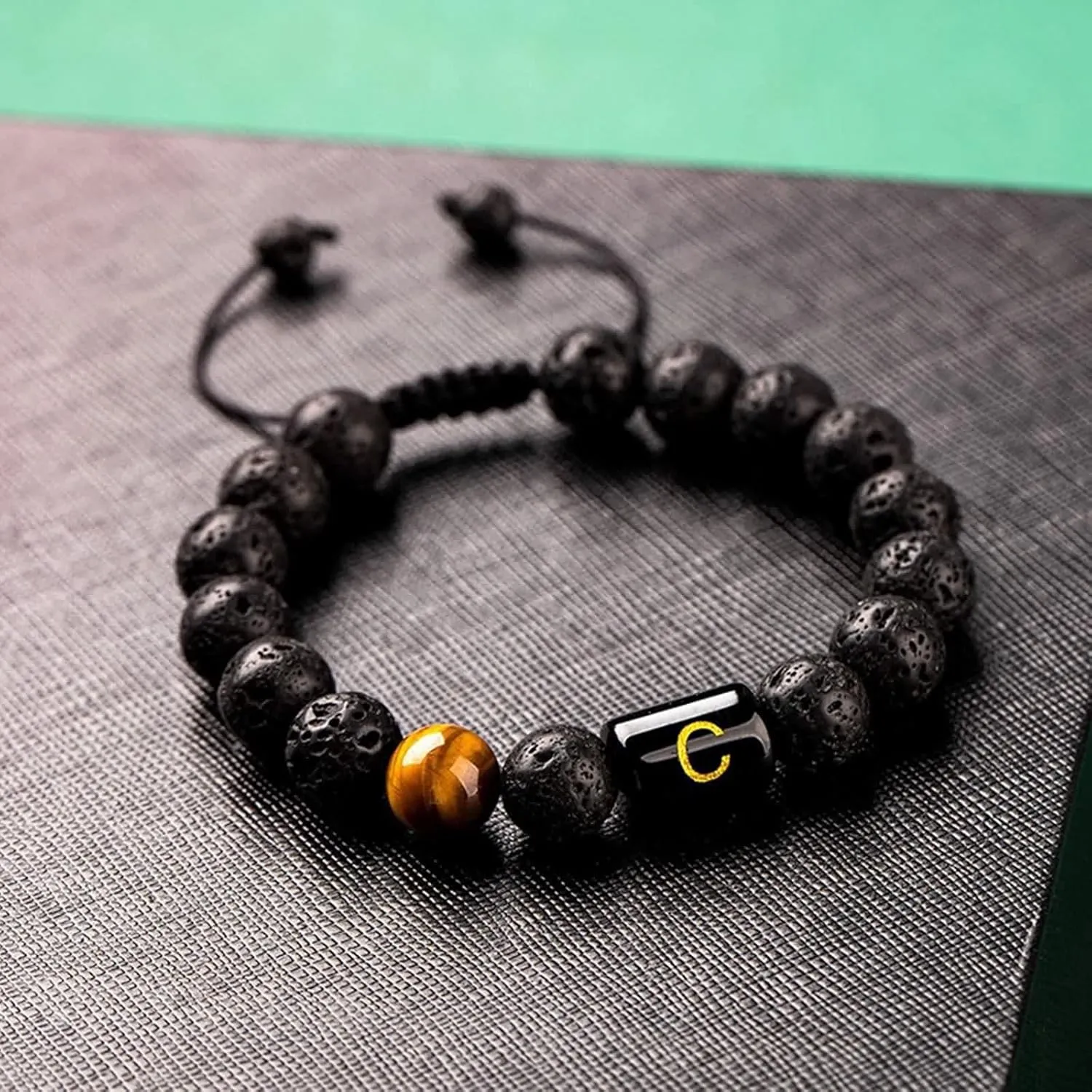Woven Bracelets for Women, Men Simple Bracelet Crystal Alphabet Beaded Vintage Healing Jewelry Gifts