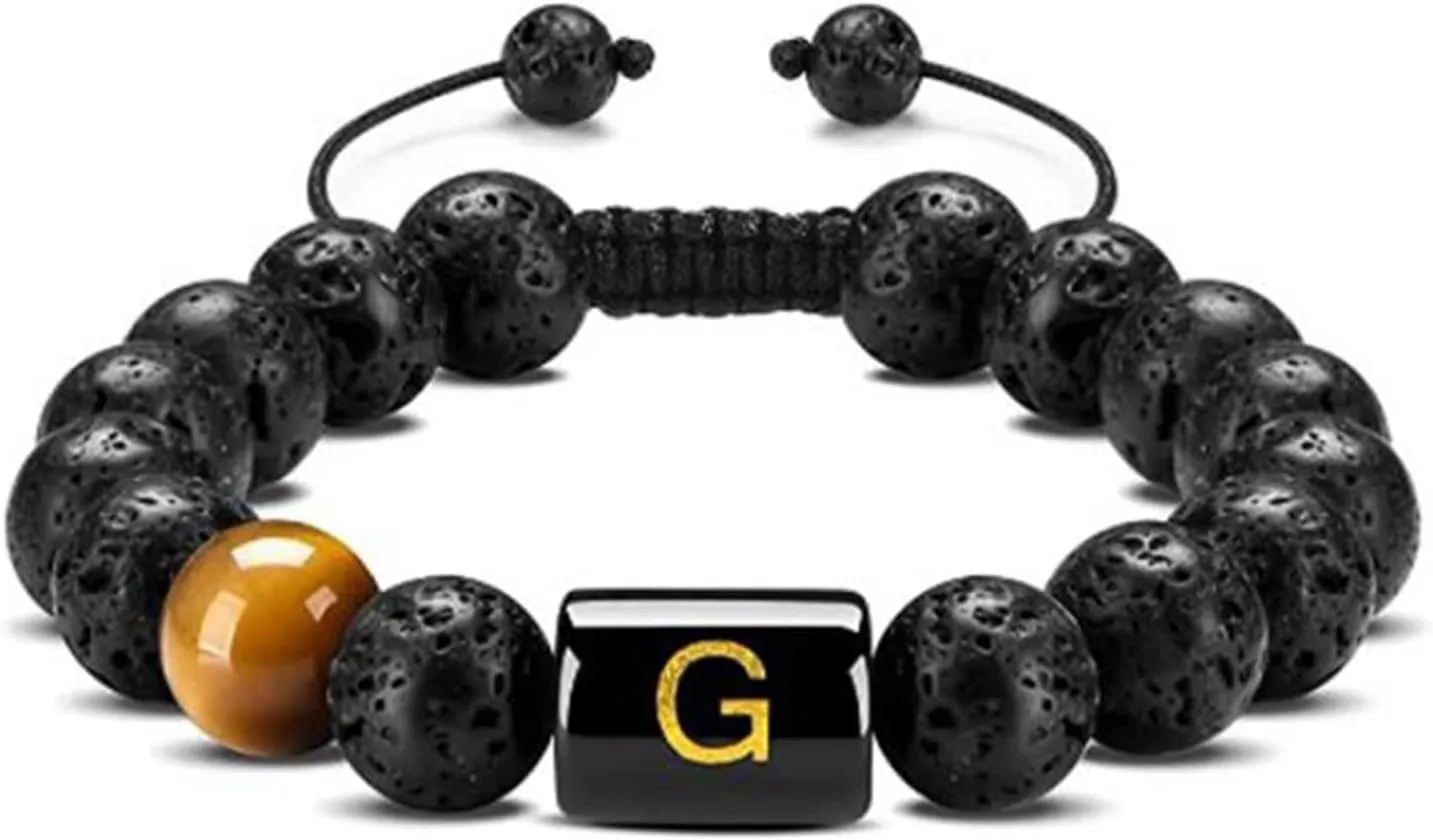 Woven Bracelets for Women, Men Simple Bracelet Crystal Alphabet Beaded Vintage Healing Jewelry Gifts