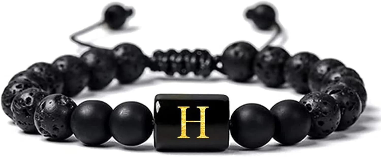 Woven Friendship Bracelets, Trendy Bracelets Crystal Letter Adjustable Beaded Vintage Jewelry for Mens Gifts