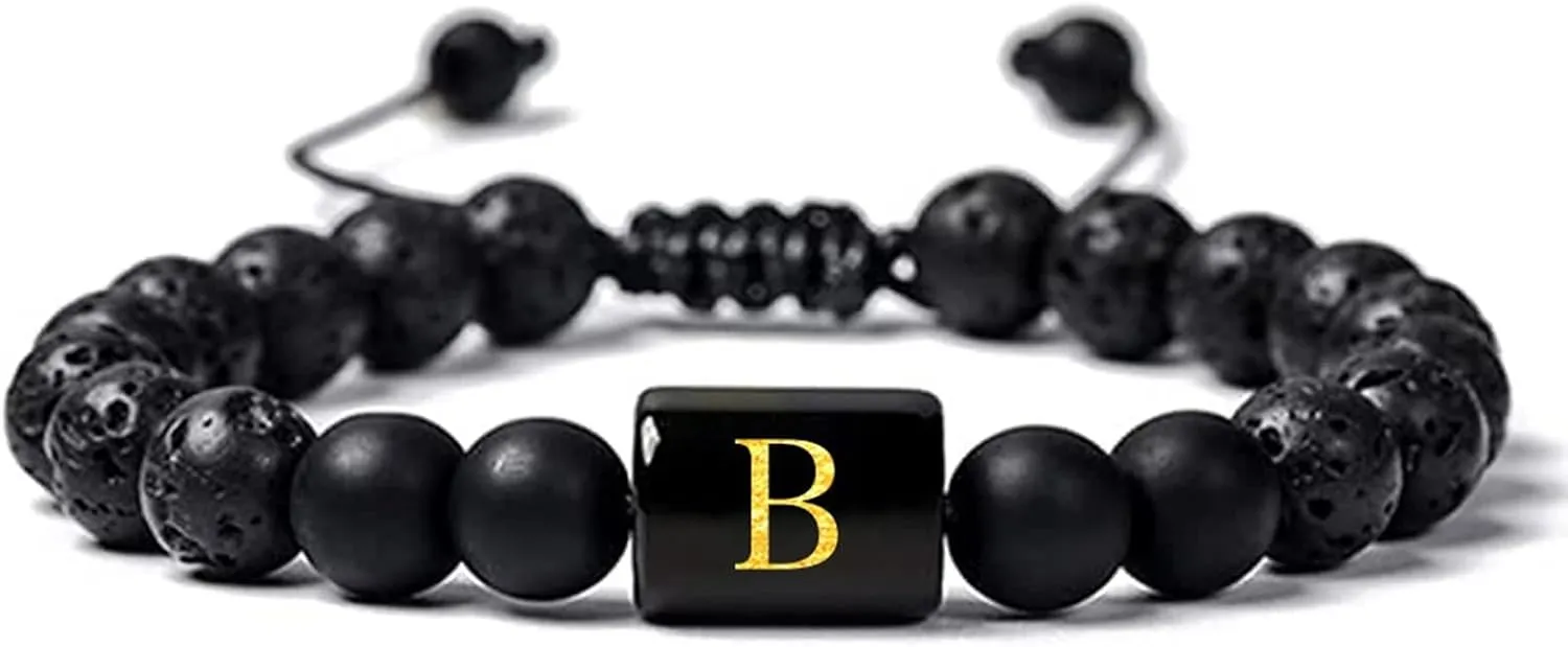 Woven Friendship Bracelets, Trendy Bracelets Crystal Letter Adjustable Beaded Vintage Jewelry for Mens Gifts