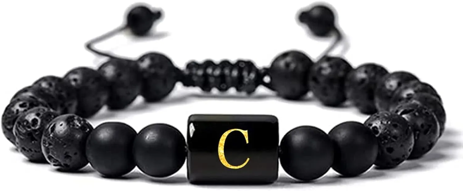Woven Friendship Bracelets, Trendy Bracelets Crystal Letter Adjustable Beaded Vintage Jewelry for Mens Gifts