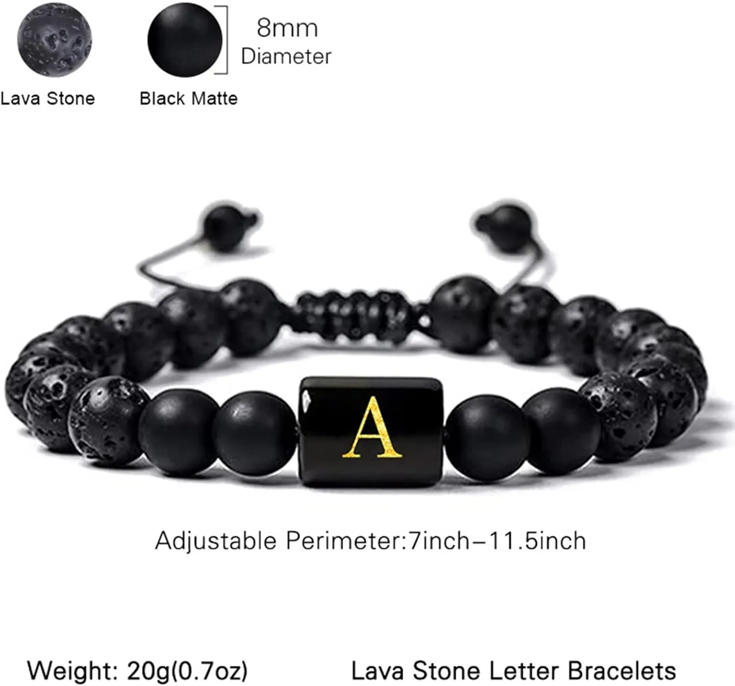 Woven Friendship Bracelets, Trendy Bracelets Crystal Letter Adjustable Beaded Vintage Jewelry for Mens Gifts