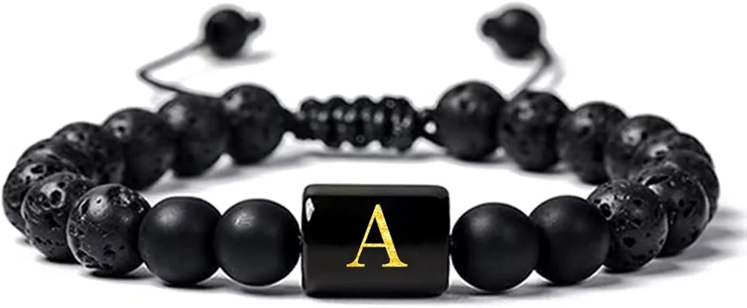 Woven Friendship Bracelets, Trendy Bracelets Crystal Letter Adjustable Beaded Vintage Jewelry for Mens Gifts