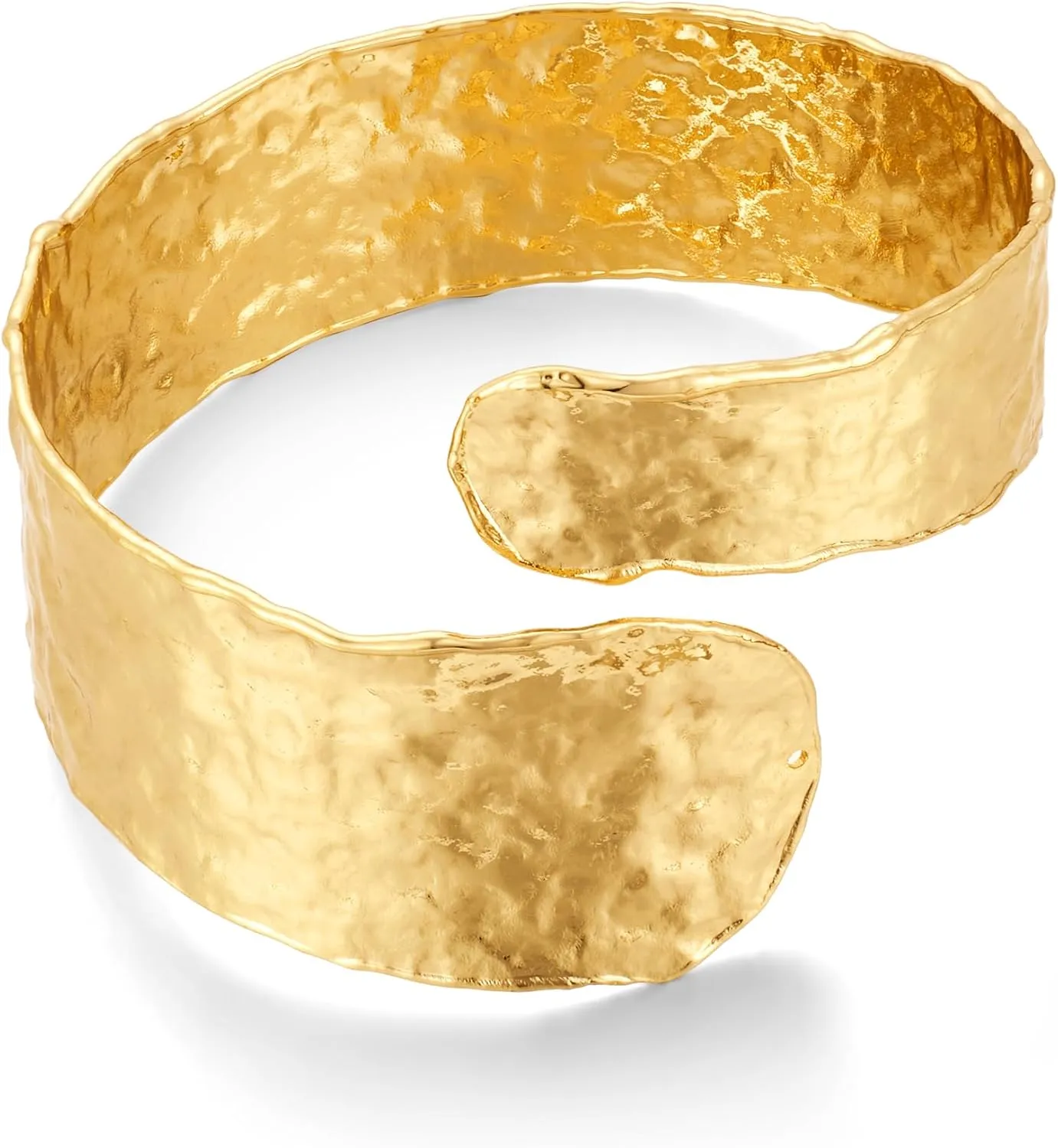 WOWORAMA Chunky Arm Cuff Bracelet for Women Hammered Gold Upper Arm Cuff Jewelry Boho Chunky Statement Bracelet Adjustable Open Cuffs Bangle Bracelets