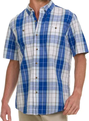 Wrangler Button Up Shirts for Men Big and Tall - Plaid Short Sleeve Casual Shirt
