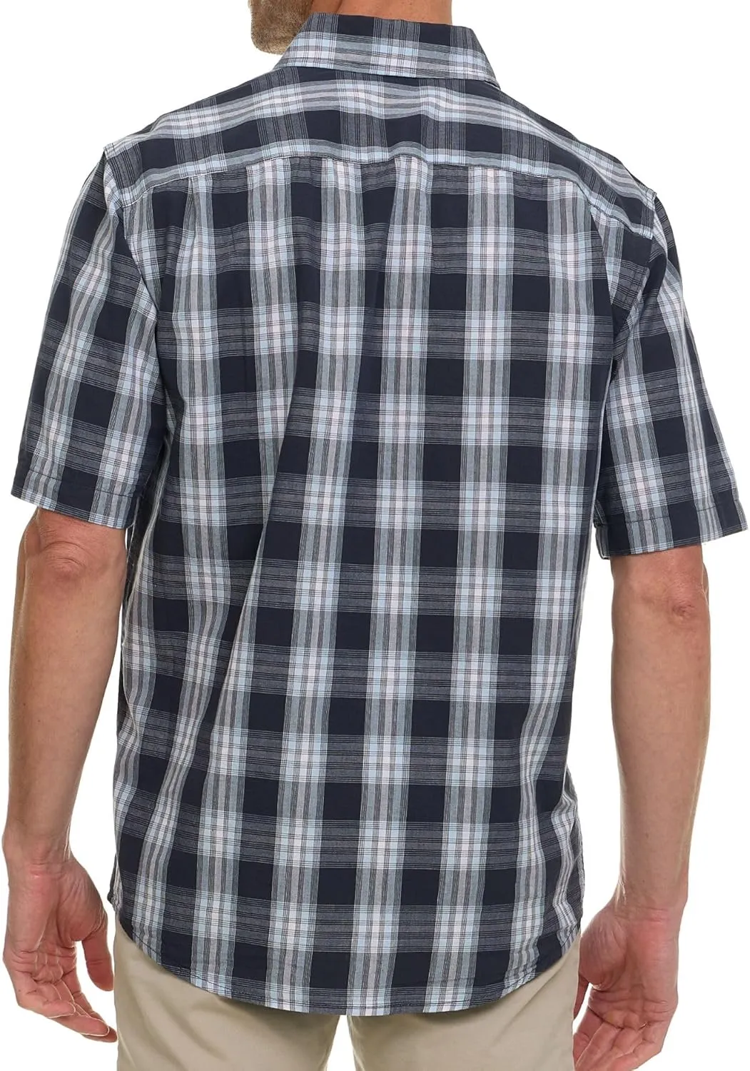 Wrangler Button Up Shirts for Men Big and Tall - Plaid Short Sleeve Casual Shirt