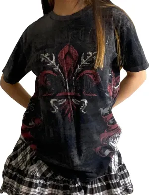 Y2K Grunge Graphic Tees for Women Short Sleeve Goth Top Aesthetic Fairy Grunge T Shirt E Girl Vintage Gothic Tees