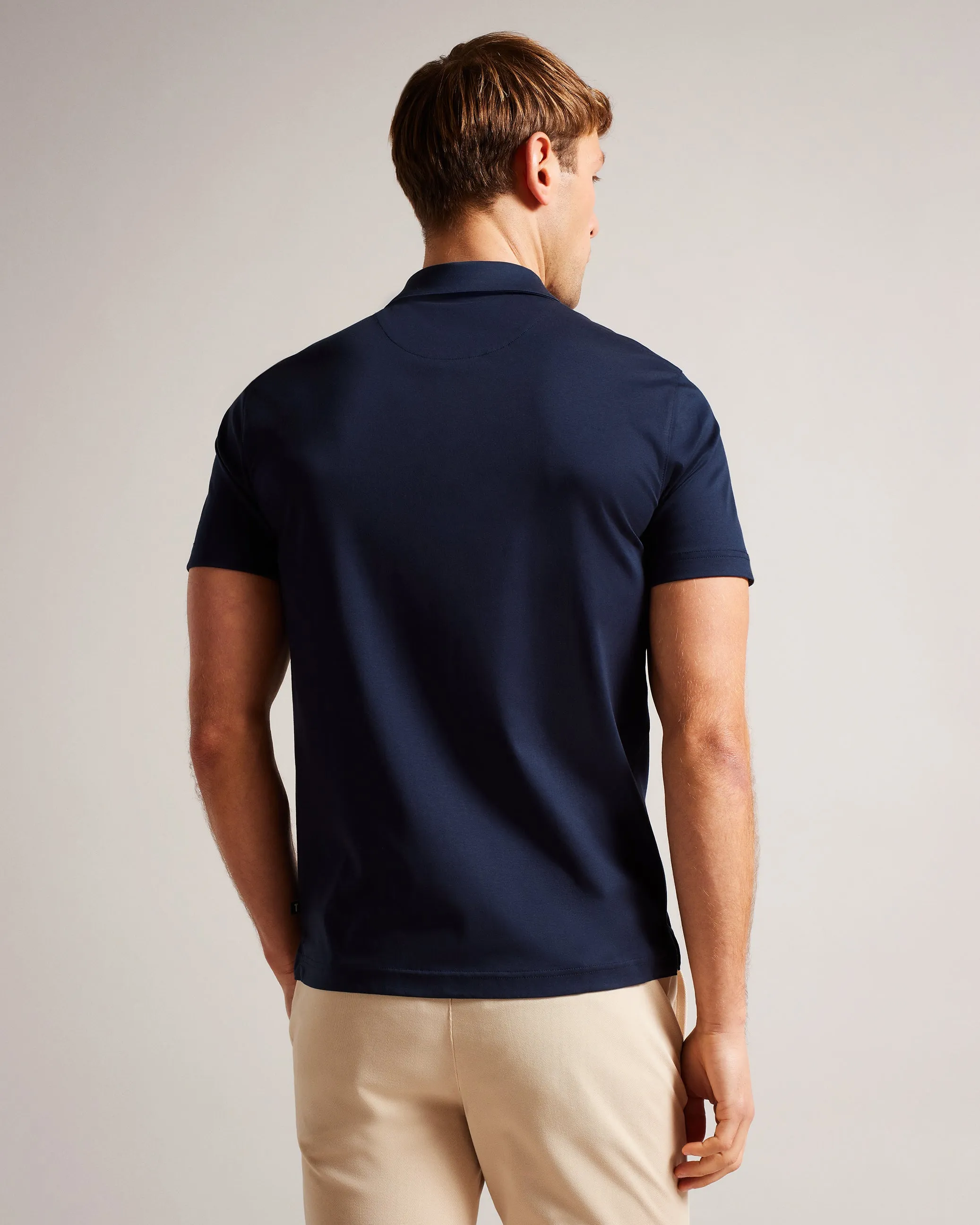 Zeiter Short Sleeve Slim Soft Touch Polo Navy