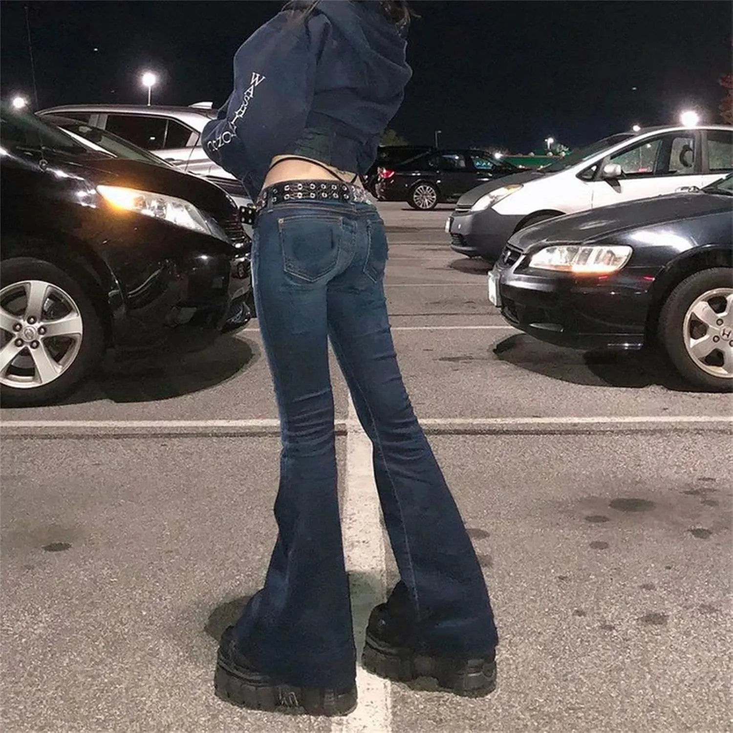 Zempertoopa Womens Y2K Baggy Jeans Wide Leg Straight Grunge Denim Pants High Waist Casual Loose Cargoes Trouser Streetwear
