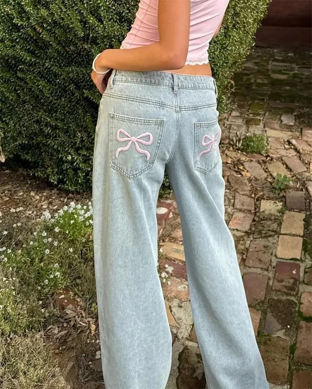 Zempertoopa Womens Y2K Baggy Jeans Wide Leg Straight Grunge Denim Pants High Waist Casual Loose Cargoes Trouser Streetwear