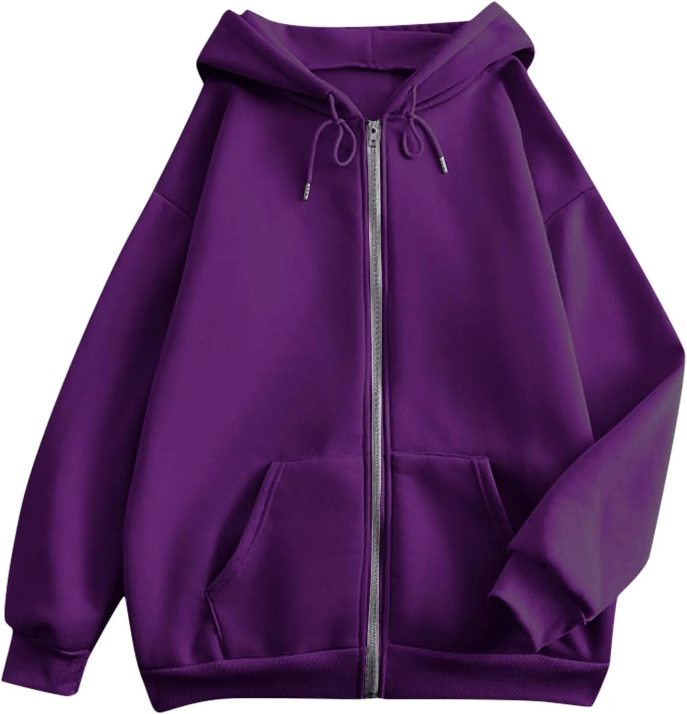 Zip Up Hoodie Women 2025 Long Sleeve Oversized Sweatshirts for Women Y2K Jacket with Pockets Fall Fashion Clothes