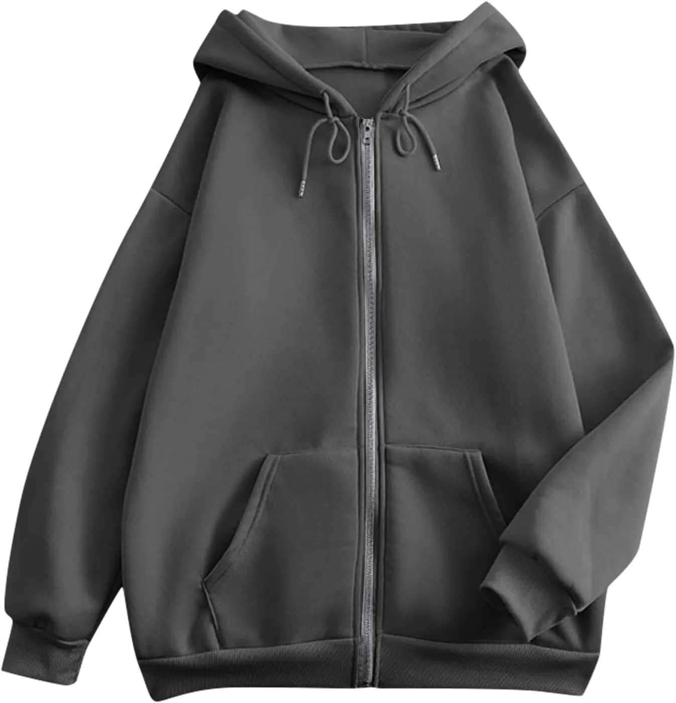 Zip Up Hoodie Women Fall Fashion 2024 Long Sleeve Zip Up Lightweight Sweatshirts Loose Fit Workout Plain Hoodie