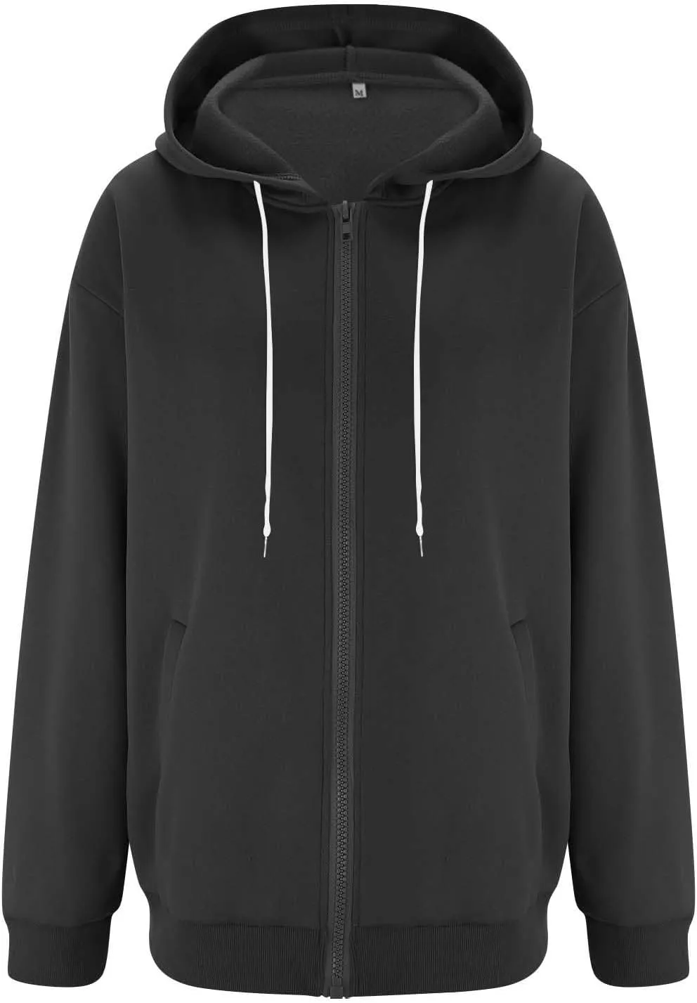Zip Up Hoodie Women Fleece Oversized Sweatshirt Hoodies Casual Drawstring Hooded Sports Sweat Jackets with Pockets