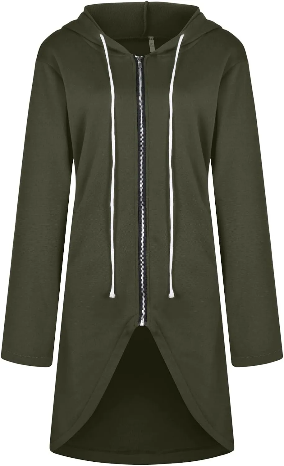 Zip Up Hoodie Women,2024 Trendy Irregular Hem Oversized Hoodies Long Tunic Sweatshirt Open Front Cardigan Jacket