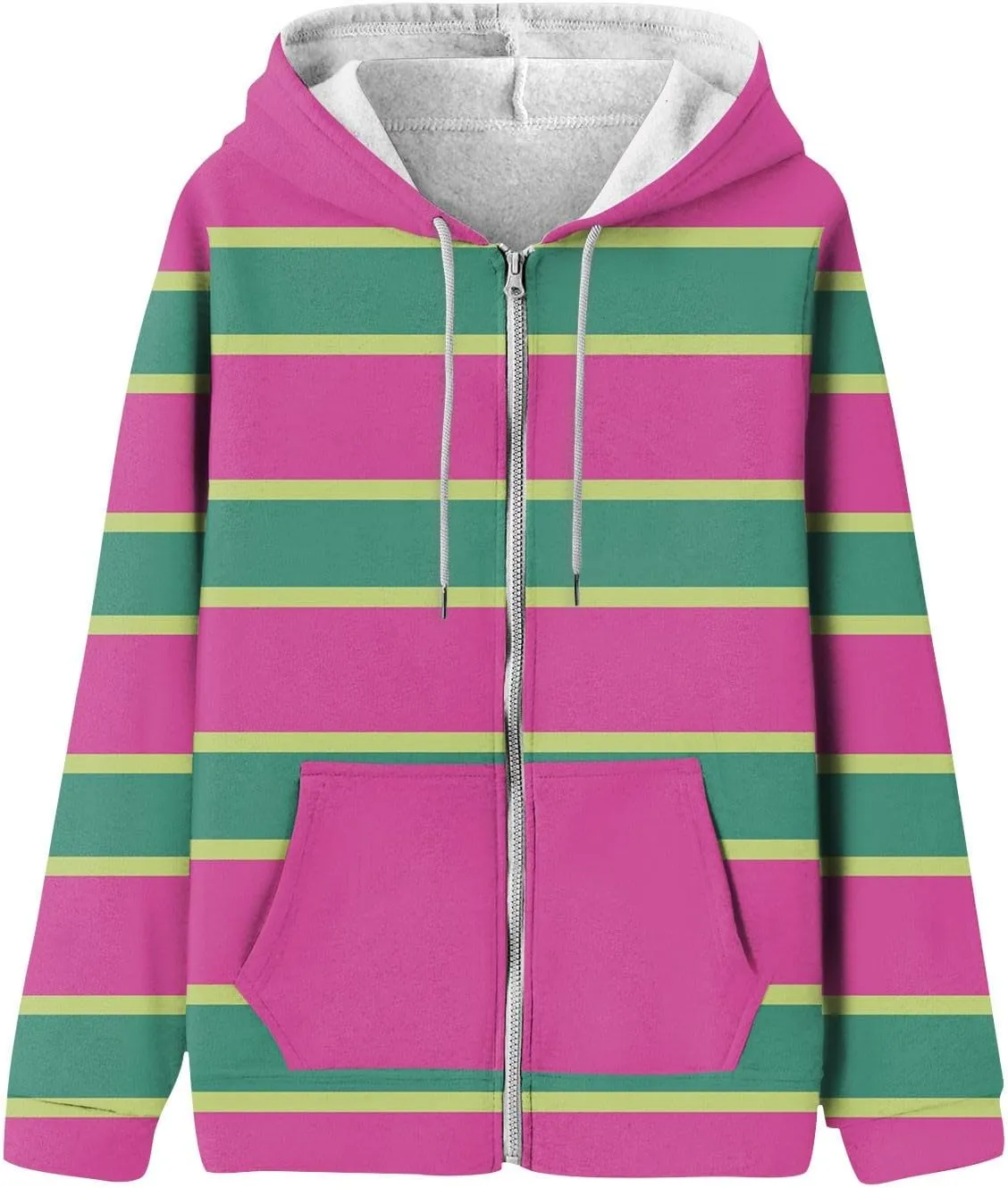 Zip Up Hoodies, Long Sleeve Oversized Full-zip Hoodie Sweatshirts Y2K Jacket Pockets Fall Fashion Clothes