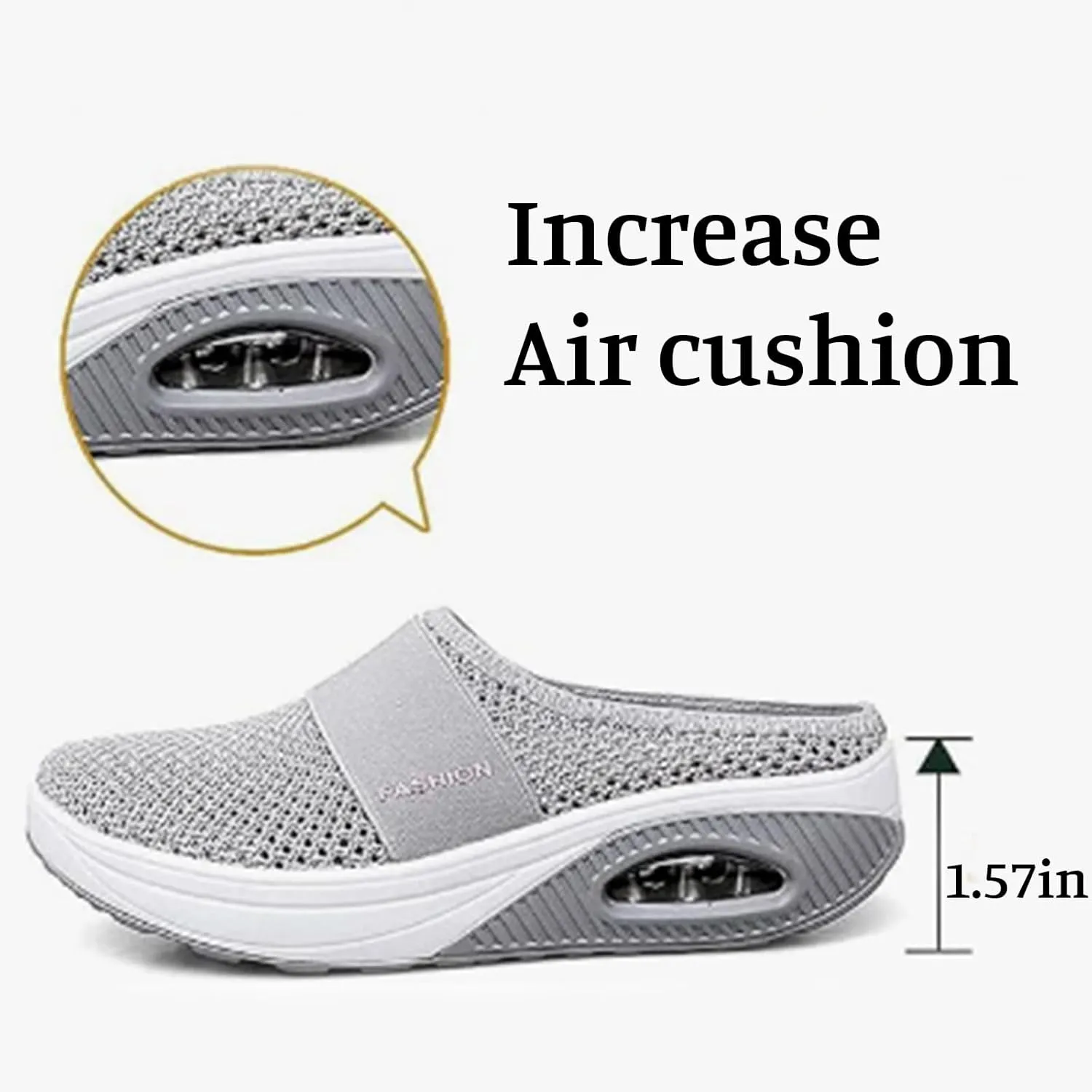 ZWRXW Orthopedic Mules for Women,Diabetic Air-Cushion Slip-On Walking Shoes,Slip On Clogs,Breathable Mesh Diabetic Slippers,Backless Closed Toe Slides Sandals,Healthy Shoes with Arch Support