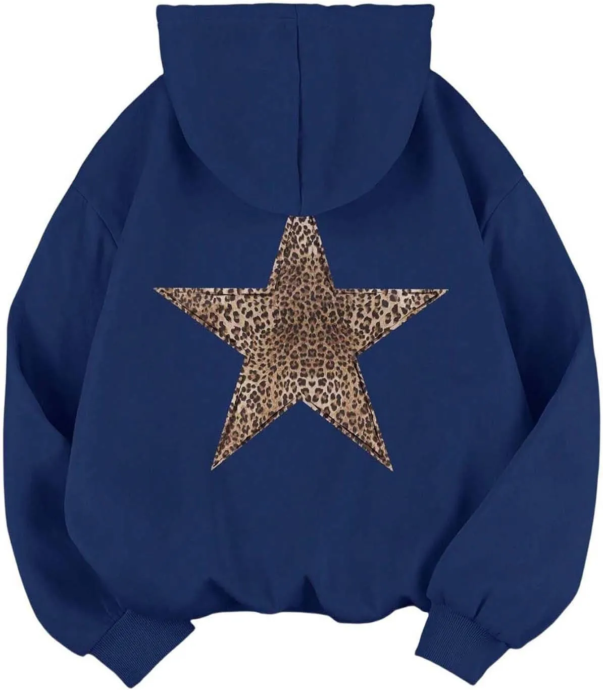 ZWRXW Oversized Graphic Hoodie Sweatshirt for Women Leopard Star Long Sleeve Pullover Sweater Fashion Y2K Outfits Tops