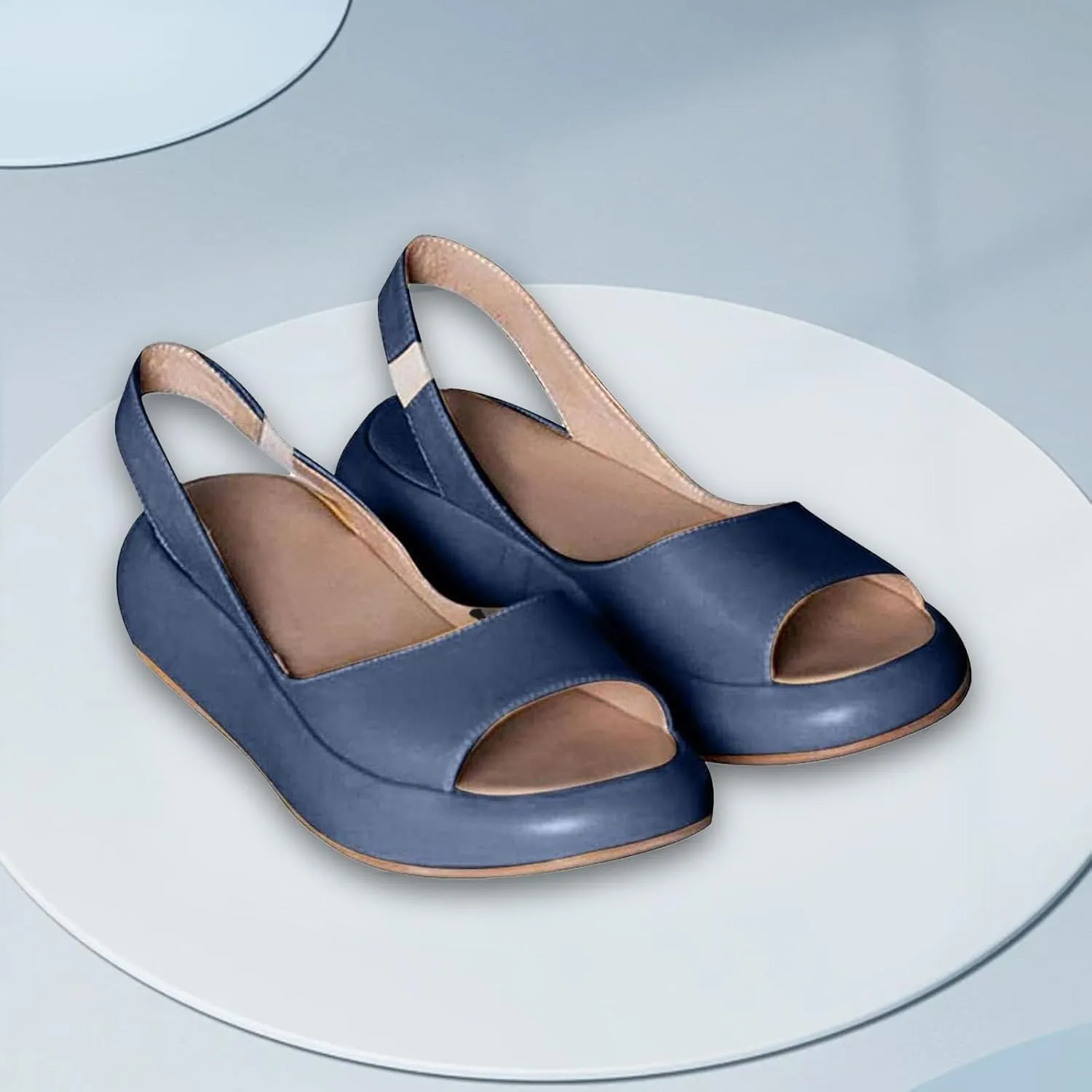 ZWRXW Womens Wedge Sandals Open Toe Orthopedic Arch Support Orthopedic Wedge Sandal Non Slip Wedges Platform Shoes Slip On Dressy Summer Comfortable Slides Sandals