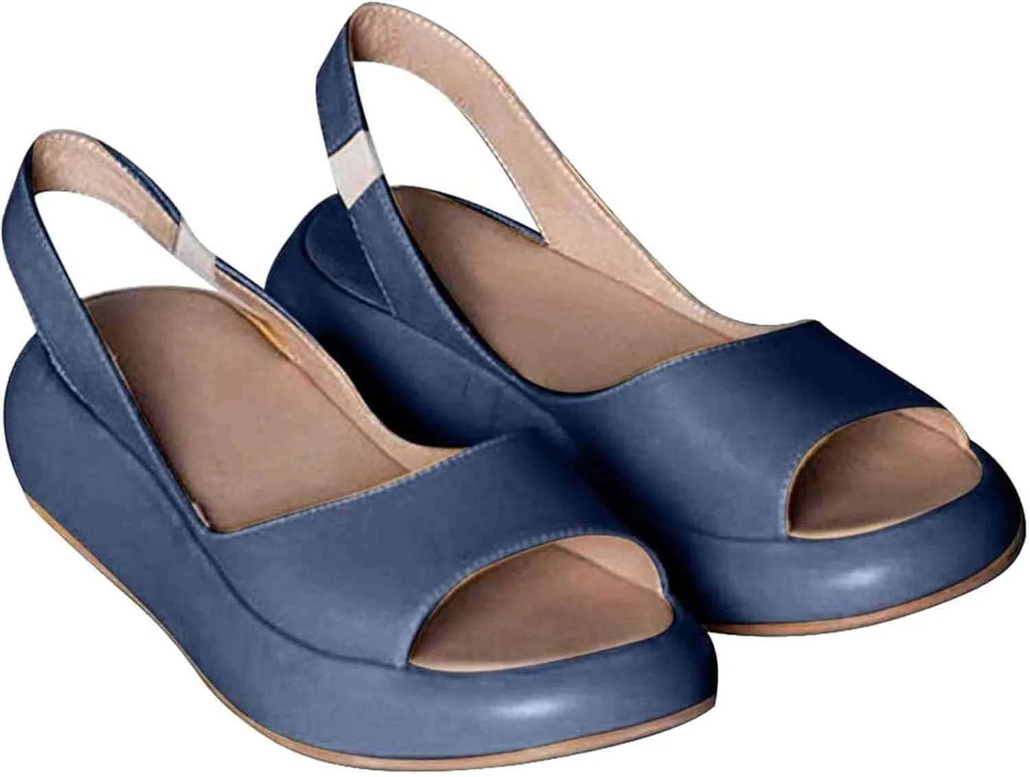 ZWRXW Womens Wedge Sandals Open Toe Orthopedic Arch Support Orthopedic Wedge Sandal Non Slip Wedges Platform Shoes Slip On Dressy Summer Comfortable Slides Sandals